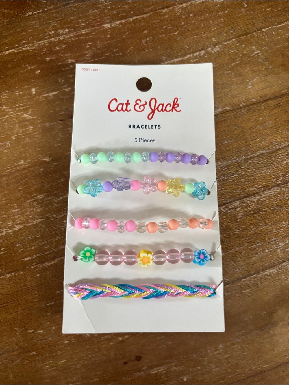 Cat & Jack Kids' Pastel Flower Beaded Bracelet Set - Multicolor
